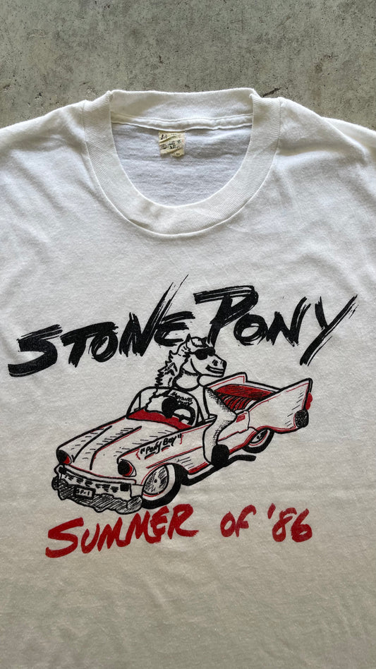 1990S "STONE PONEY" WHITE TANK TEE - M