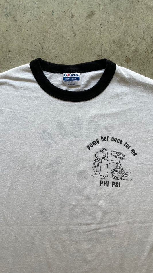 1990S WHITE RINGER TEE - XL