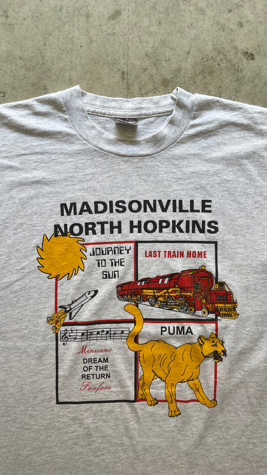 1990S "MADISSON NORTH HOPKIN" GREY TEE - L