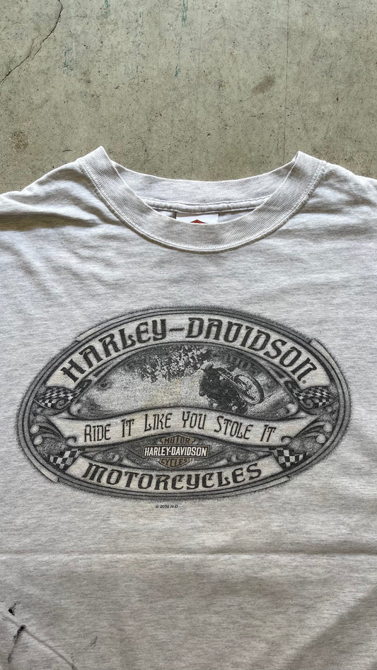 2000S HARLEY DAVIDSON GREY TEE - XL