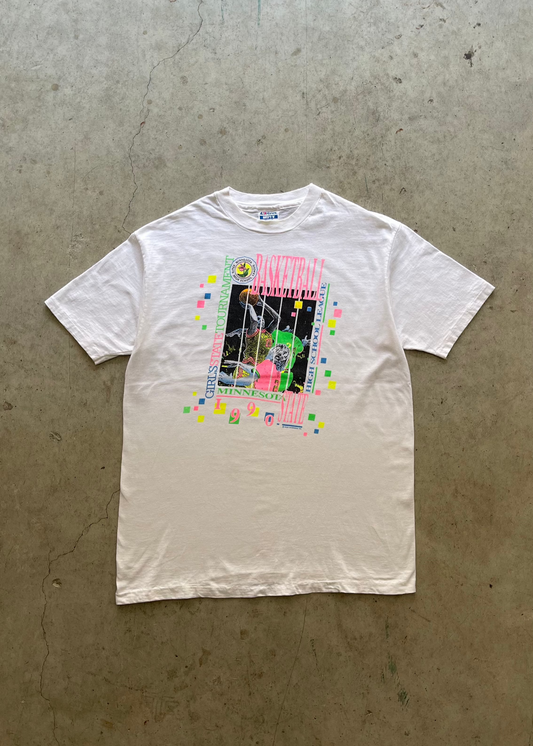 1990S" MINESOTA BASKETBALL STATE" WHITE TEE - XXL