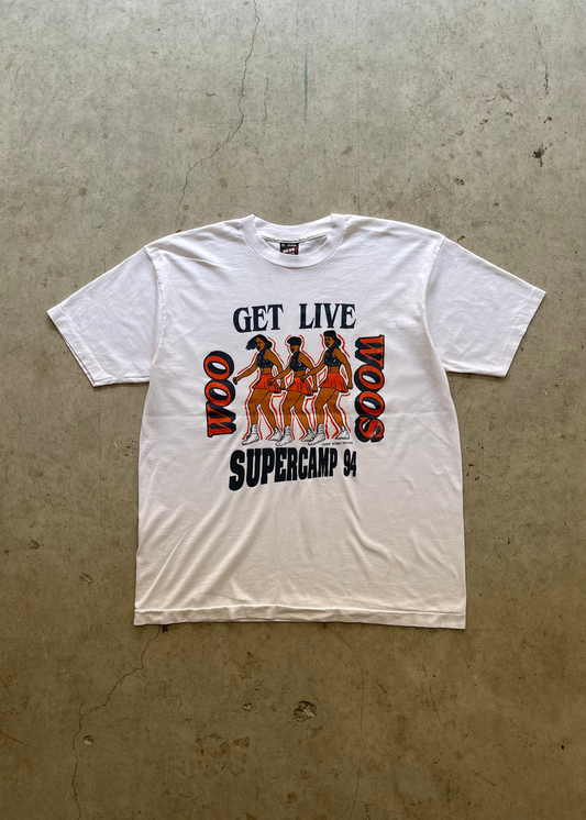 1990S "GET LIVE SUPER CAMP" WHITE TEE - XL
