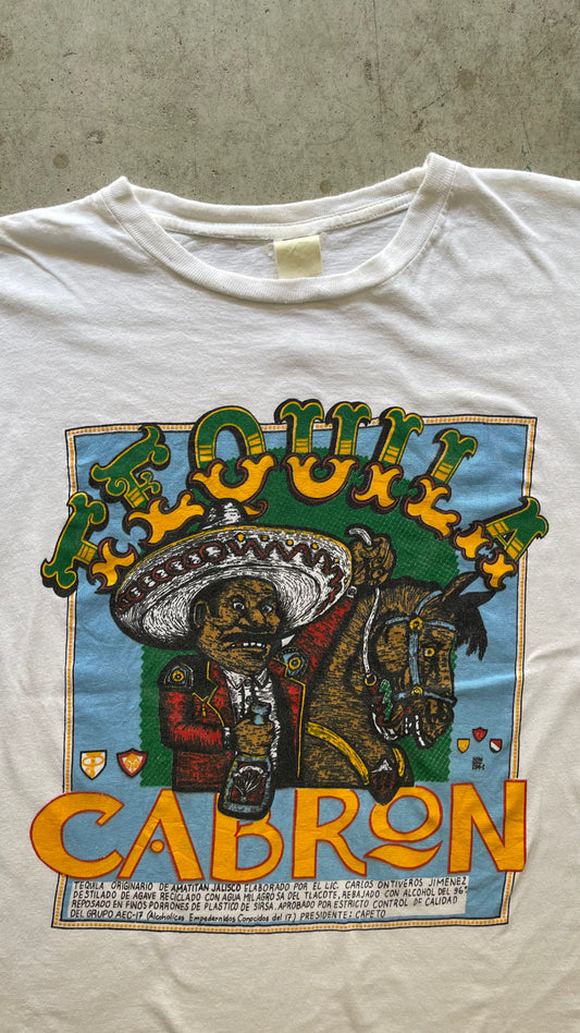 1980S TEQUILA CABRON WHITE TEE - L
