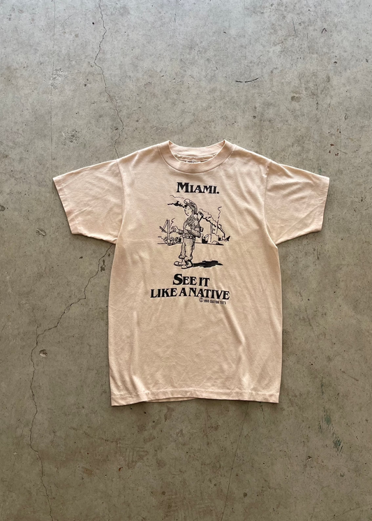 1980S MIAMI VACATION CREAM TEE - S