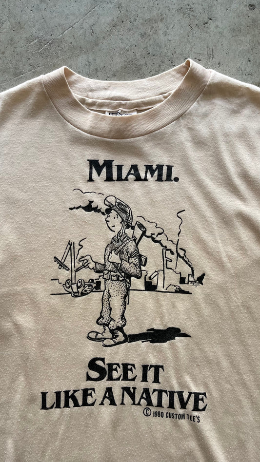 1980S MIAMI VACATION CREAM TEE - S