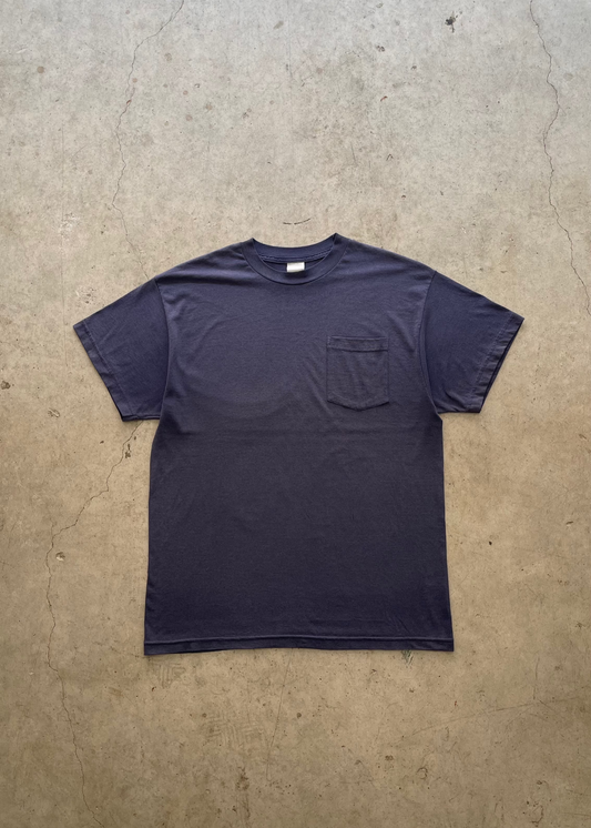 1990S FADED NAVY POCKET TEE - L