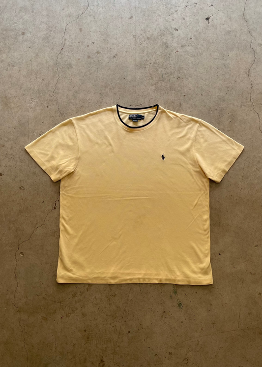 2000S "POLO RALPH LAUREN" YELLOW TEE - XL