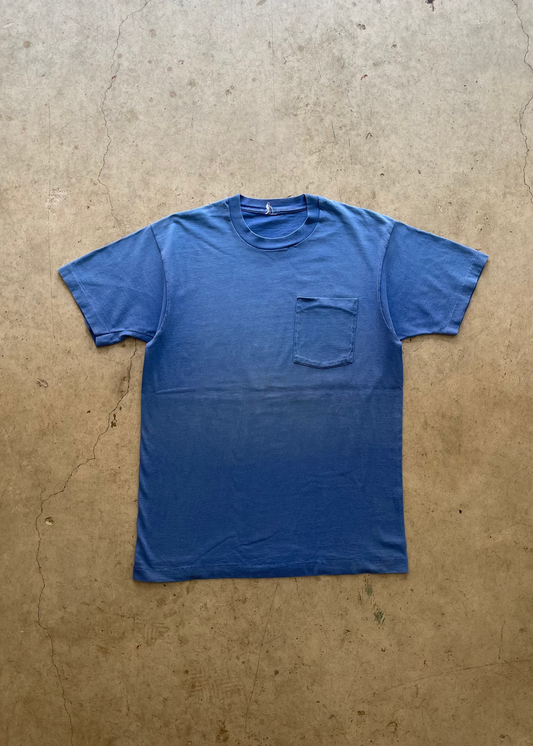 1990S BLUE FADED POCKET TEE - L