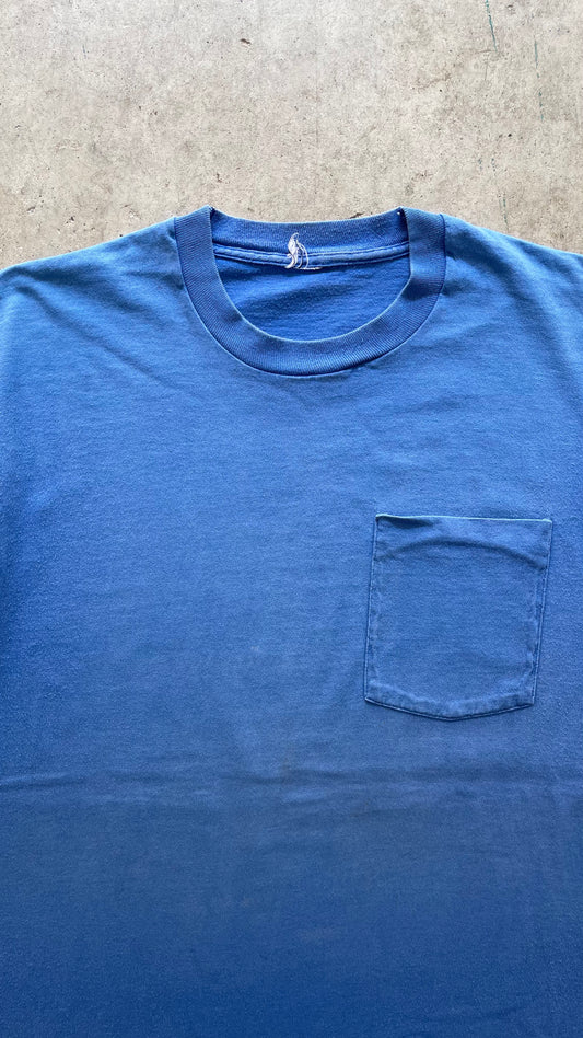 1990S BLUE FADED POCKET TEE - L