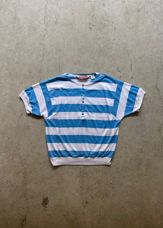 1990S BLUE STRIPPED TEE - S