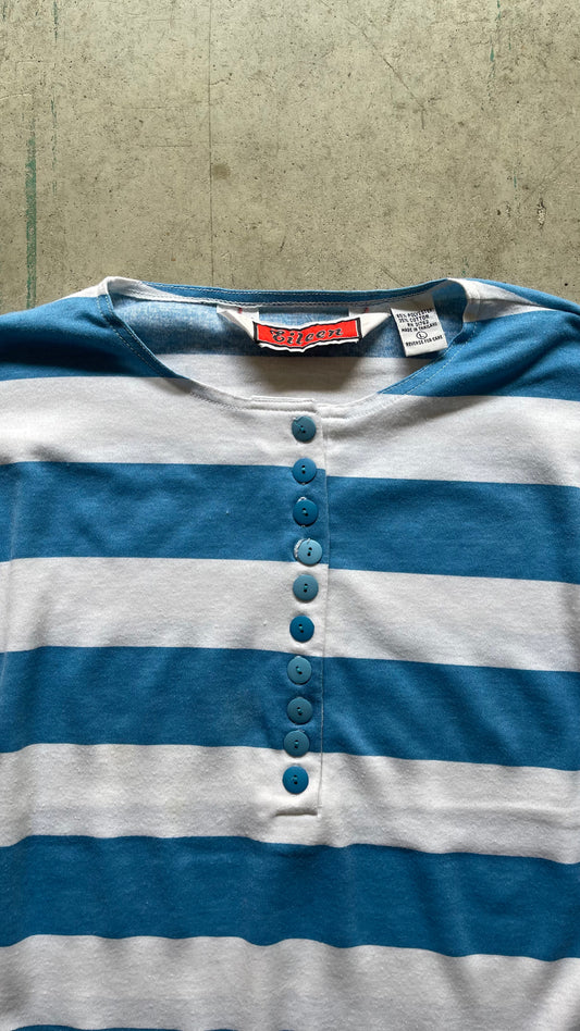 1990S BLUE STRIPPED TEE - S