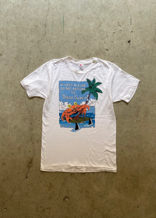 1990S "BEACH" VACATION WHITE TEE - L