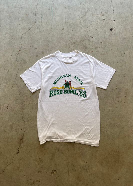 1990S "MICHIGAN STATE ROSEBOWL" WHITE TEE - S