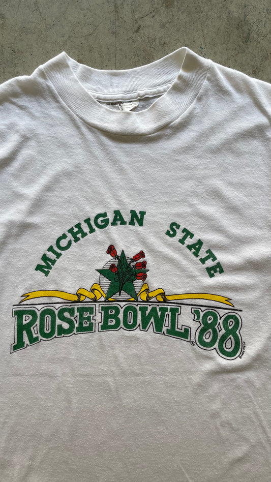 1990S "MICHIGAN STATE ROSEBOWL" WHITE TEE - S