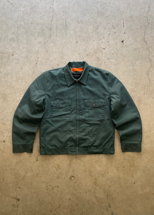 1980S GREEN WORKWEAR CROPPED JACKET -