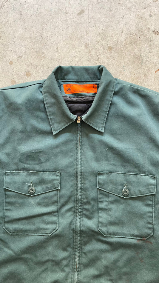 1980S GREEN WORKWEAR CROPPED JACKET -