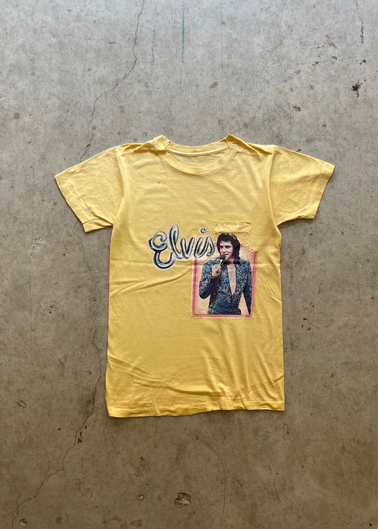 1990S "ELVIS PRESLEY" YELLOW POCKET TEE - S