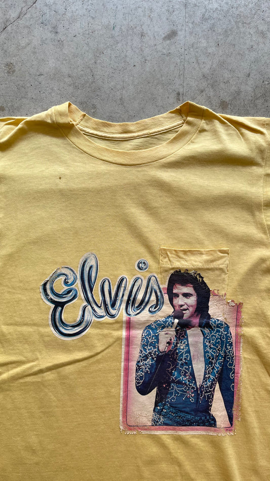 1990S "ELVIS PRESLEY" YELLOW POCKET TEE - S