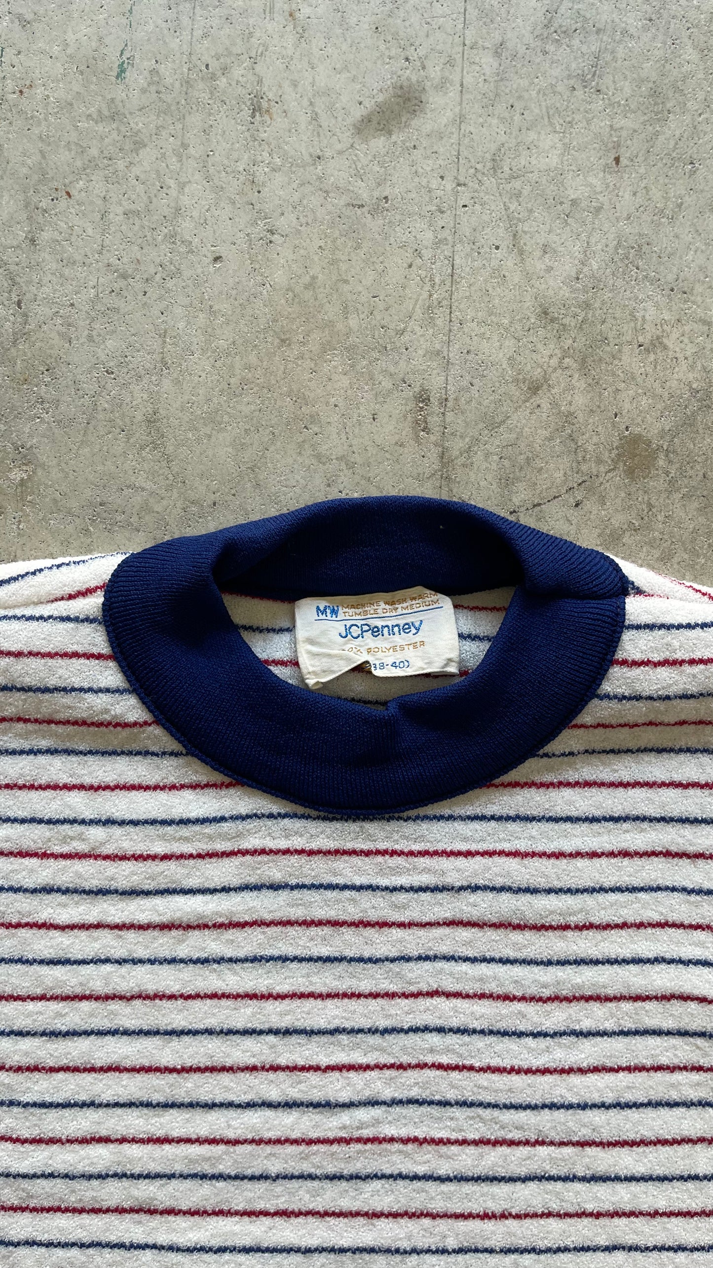 1980S SEARS WHITE STRIPPED TEE - M