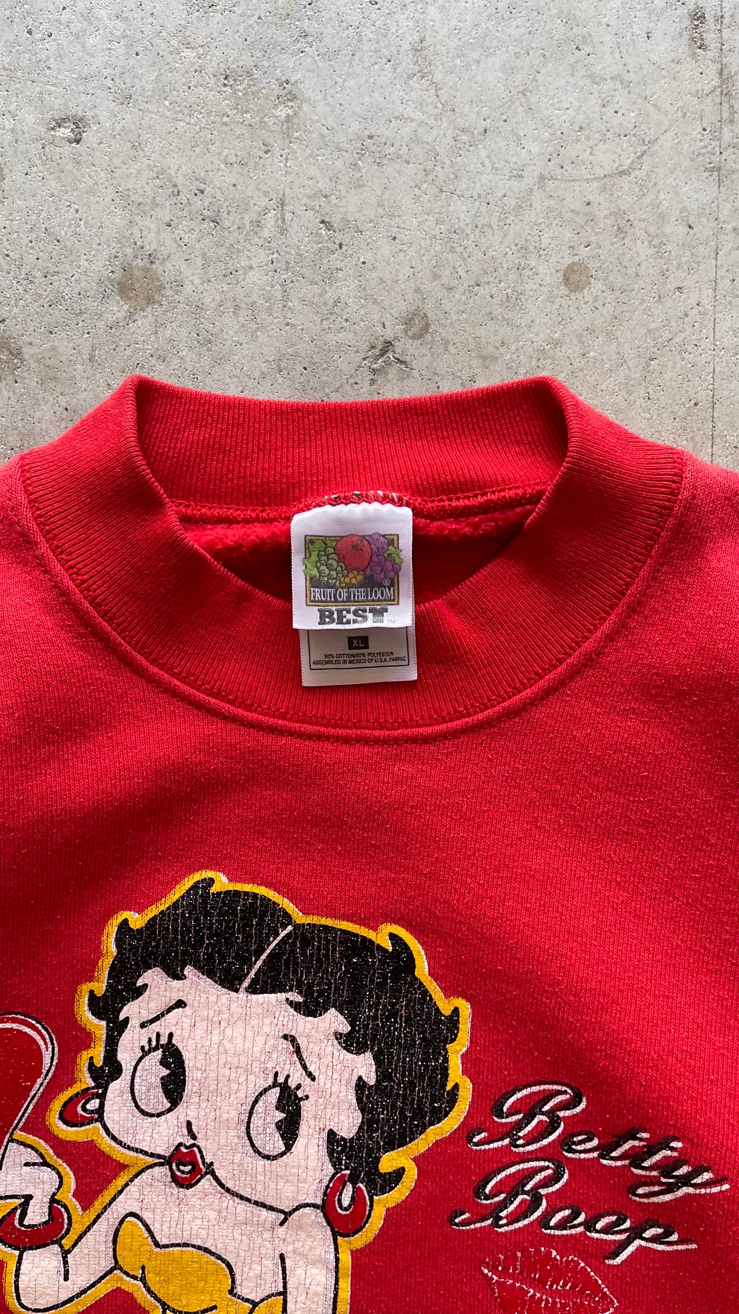 1990S "BETTY BOOP" RED SWEATSHIRT - XL