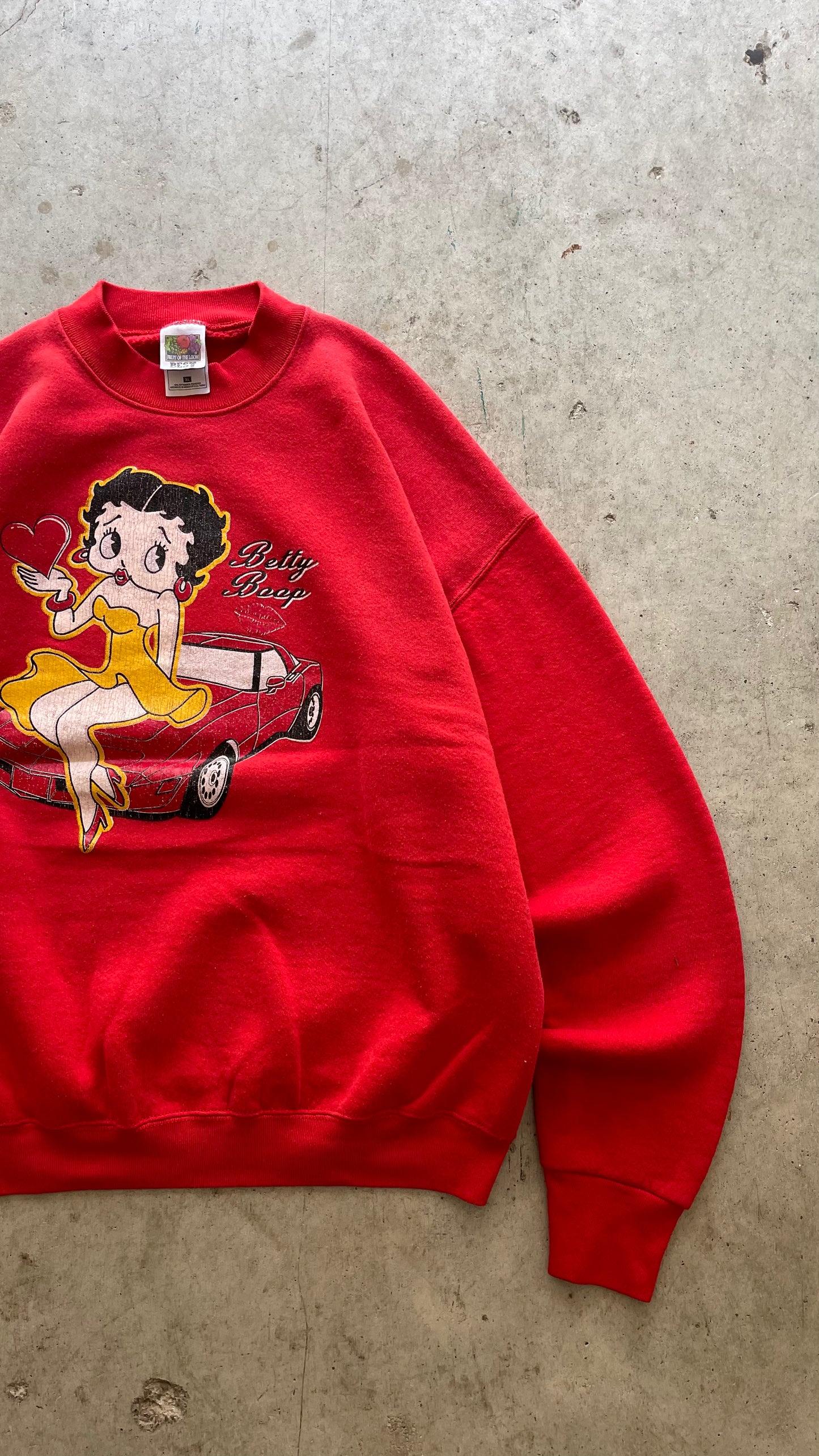 1990S "BETTY BOOP" RED SWEATSHIRT - XL