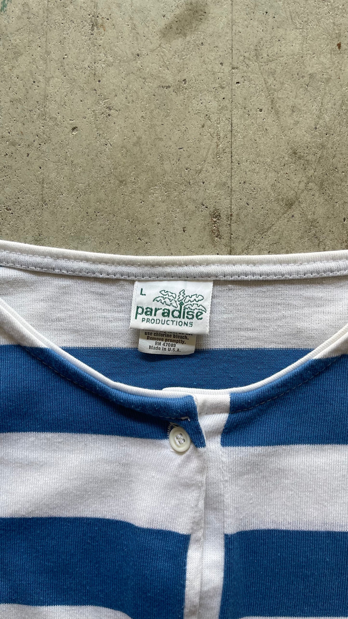 1990S BLUE STRIPED TEE - L