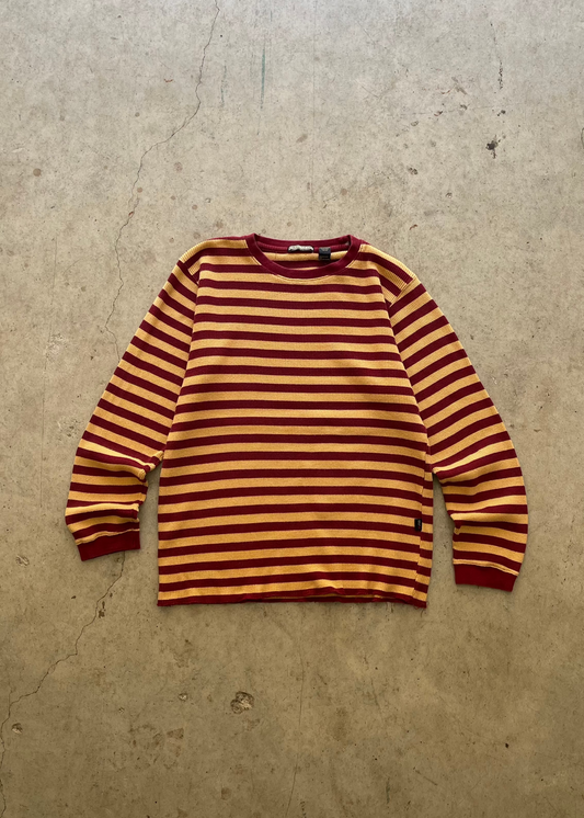 2000S STRIPED MAROON/YELLOW SWEATSHIRT - L