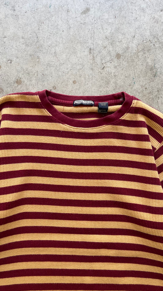 2000S STRIPED MAROON/YELLOW SWEATSHIRT - L