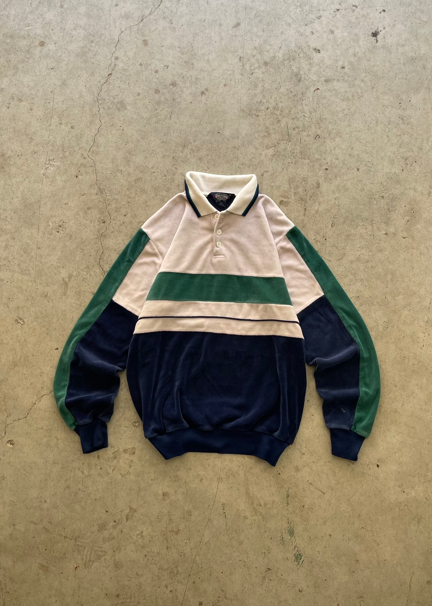 1990S "TRACKSUIT" BUTTON UP SWEATSHIRT - M