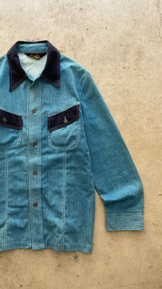 1990S WESTERN DENIM BUTTON UP - M