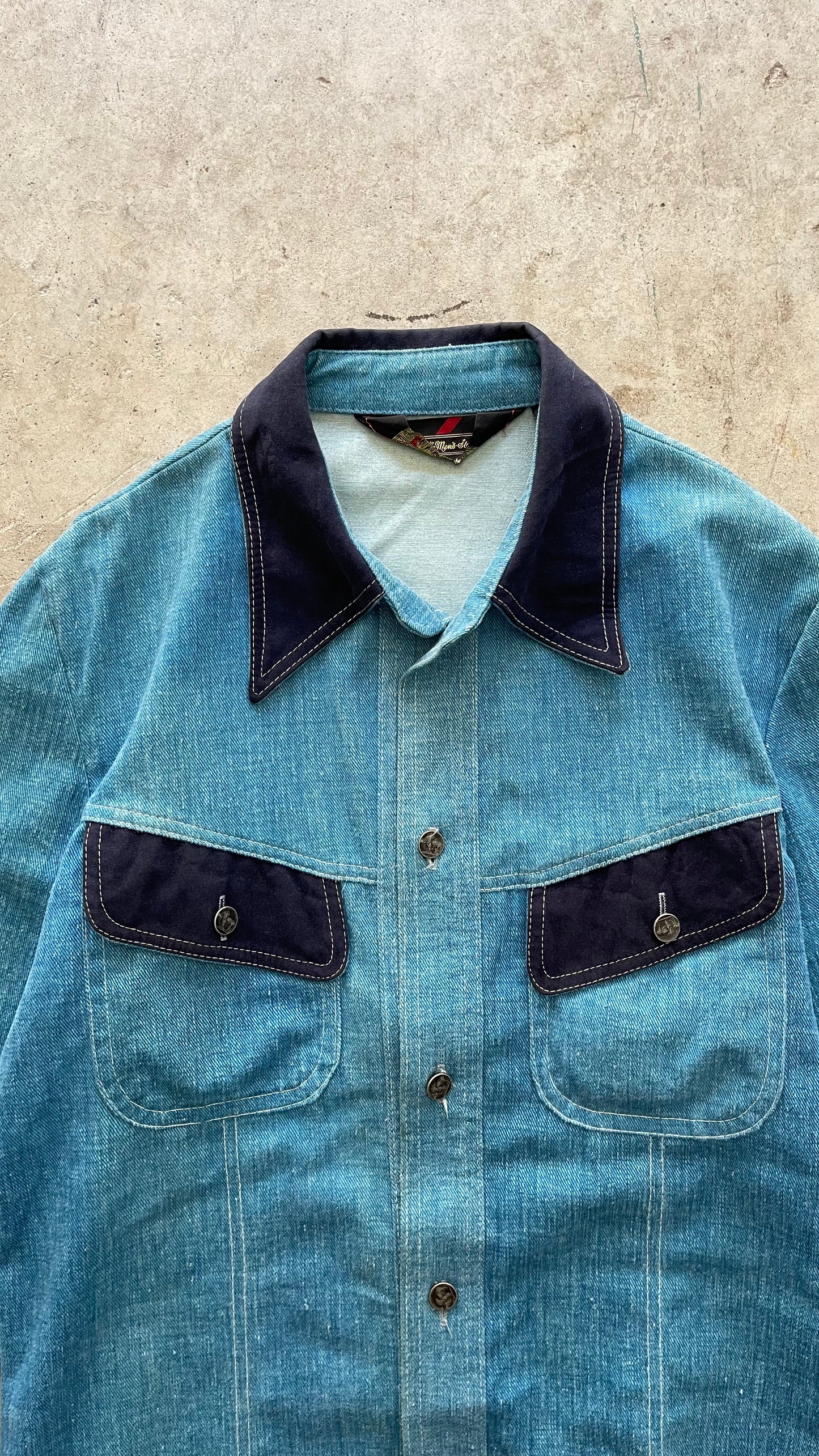 1990S WESTERN DENIM BUTTON UP - M