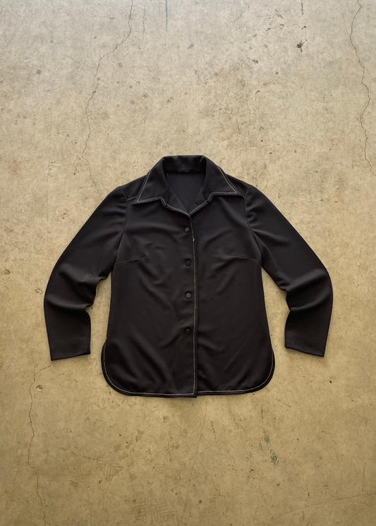 1990S NAVY WESTERN BUTTON UP SHIRT - L