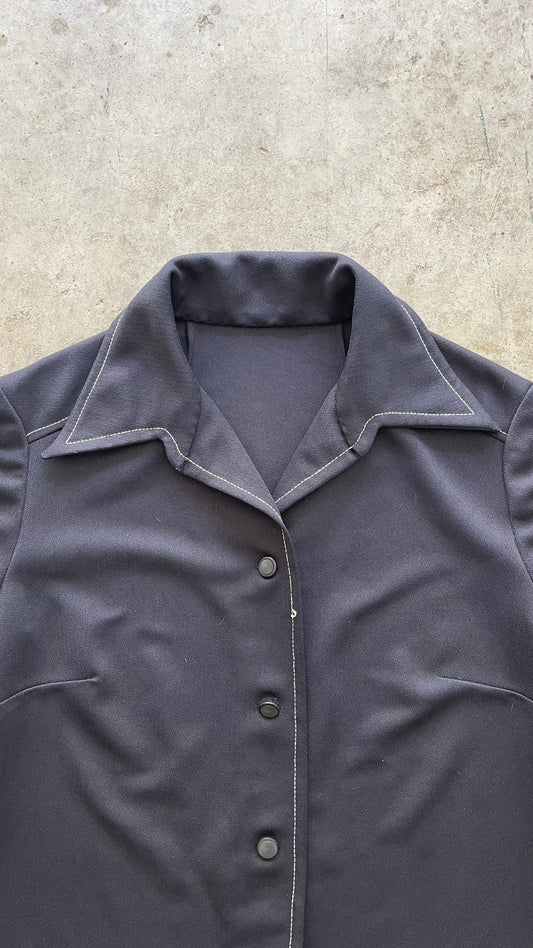1990S NAVY WESTERN BUTTON UP SHIRT - L