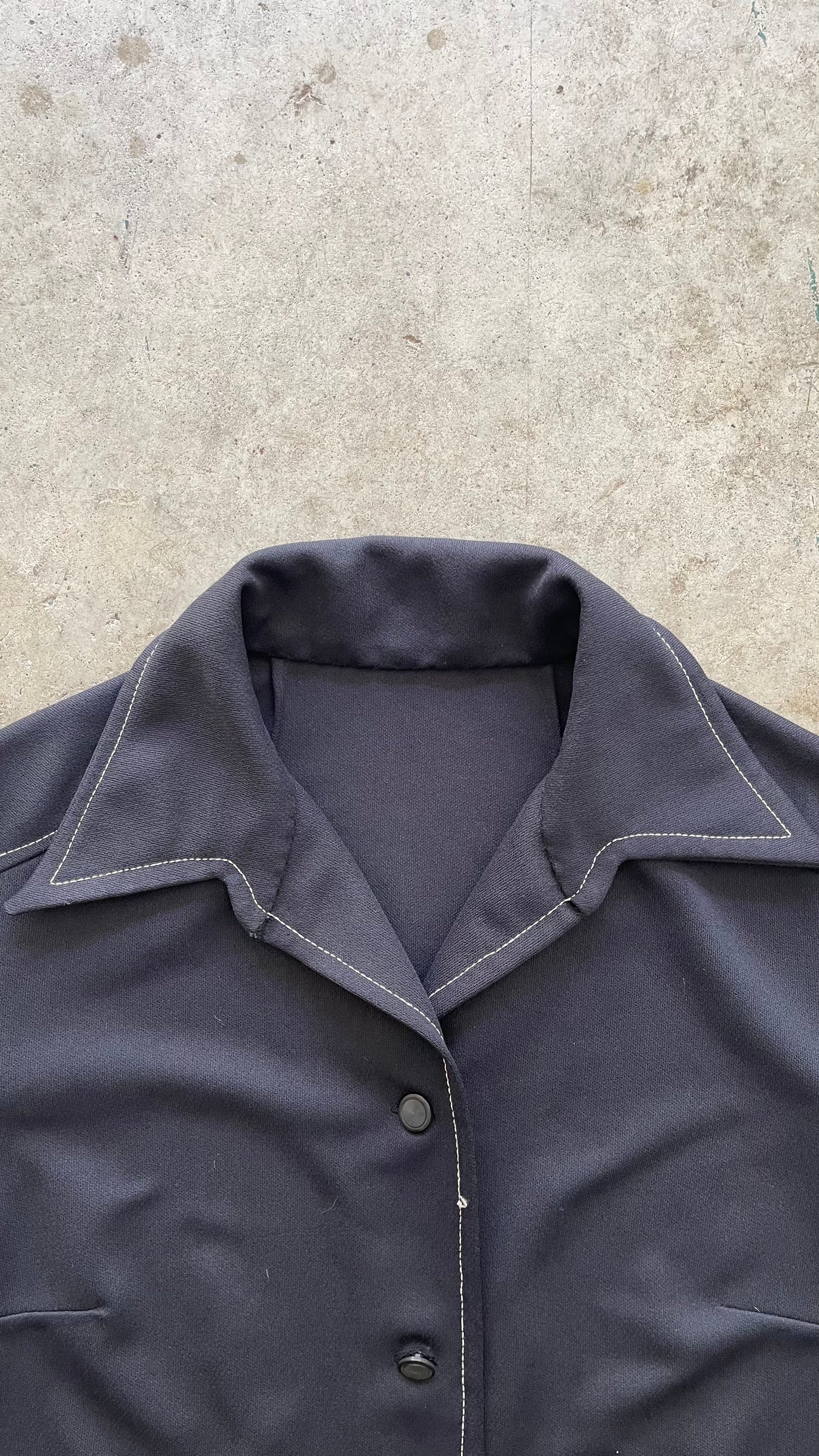 1990S NAVY WESTERN BUTTON UP SHIRT - L