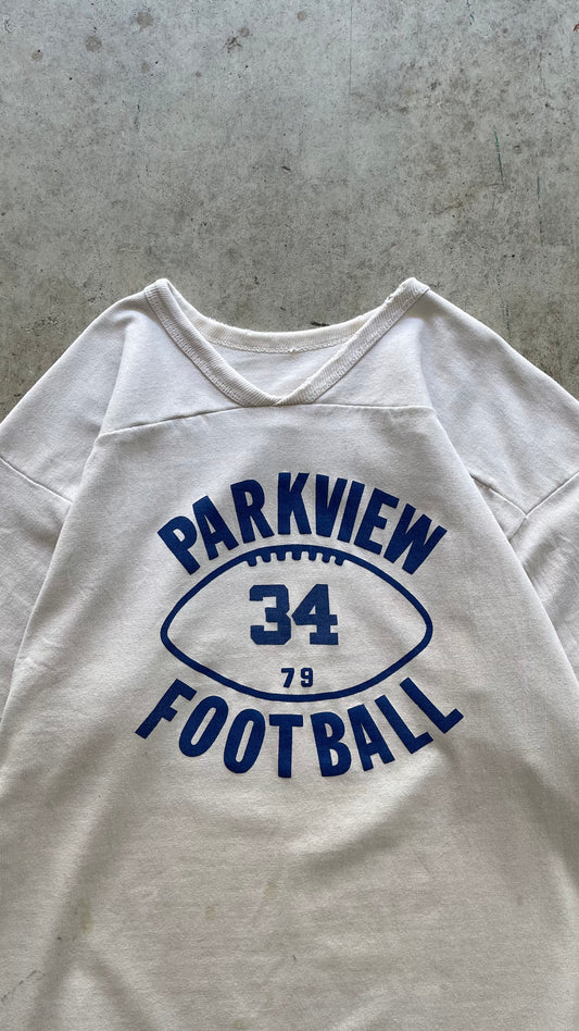 1980S RUSSELL ATHLETICS FOOTBALL COTTON JERSEY SWEATSHIRT - L