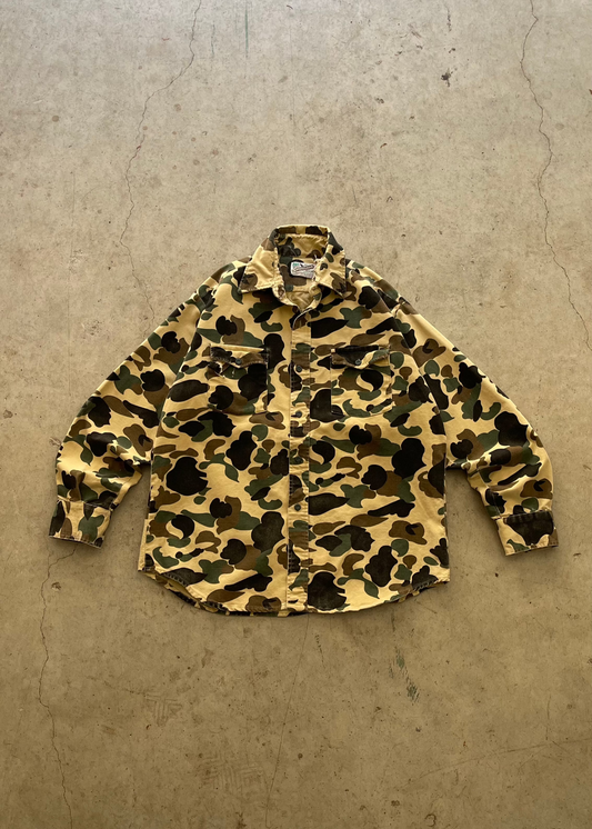 1990S "DUCK CAMO" BUTTON UP SHIRT - L
