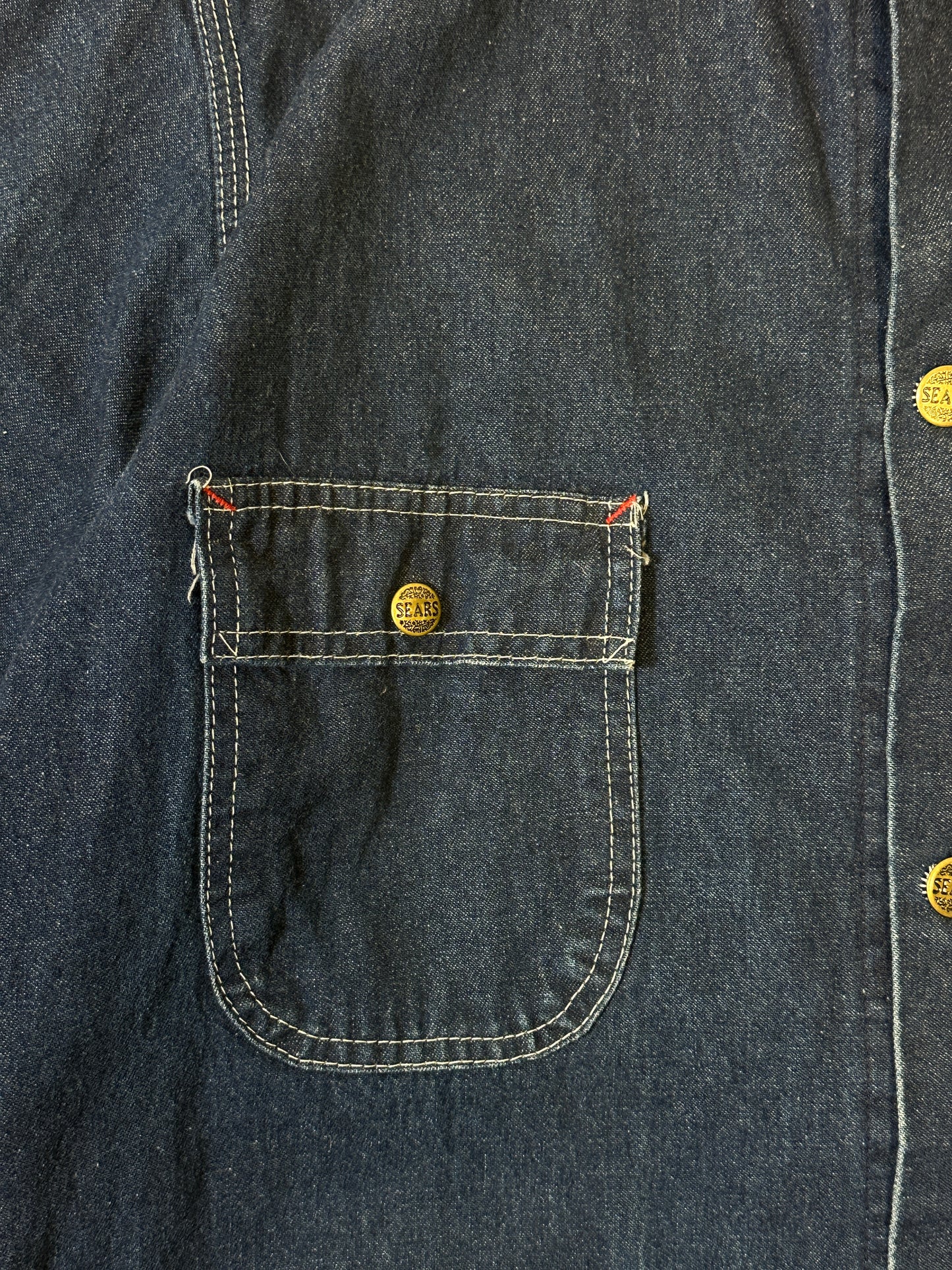 1980S - DENIM SEARS BARN CHORE JACKET - XL