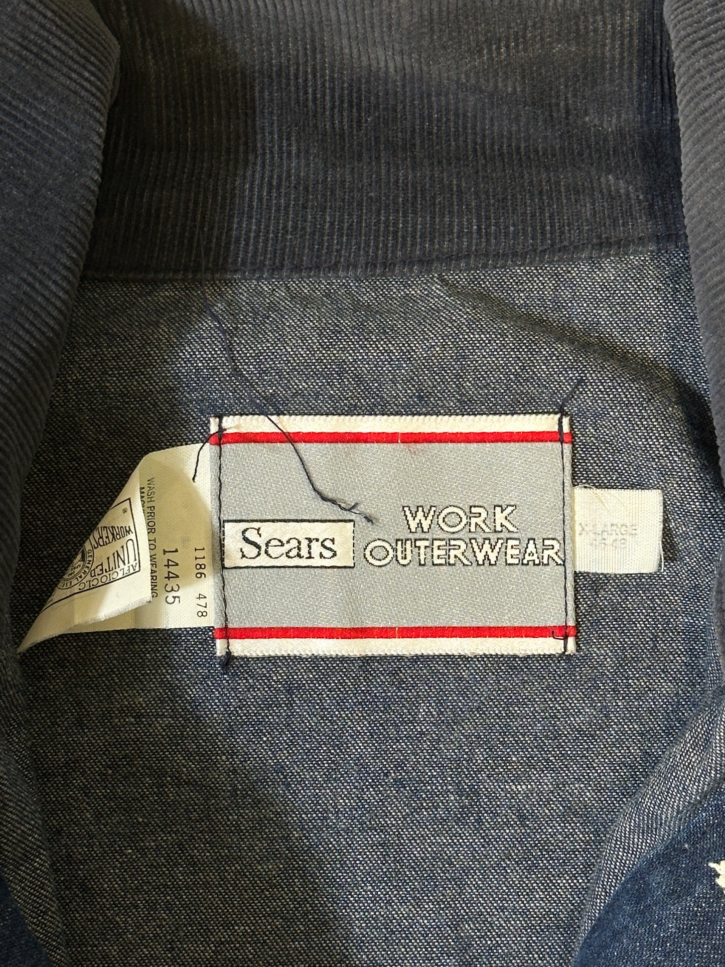 1980S - DENIM SEARS BARN CHORE JACKET - XL