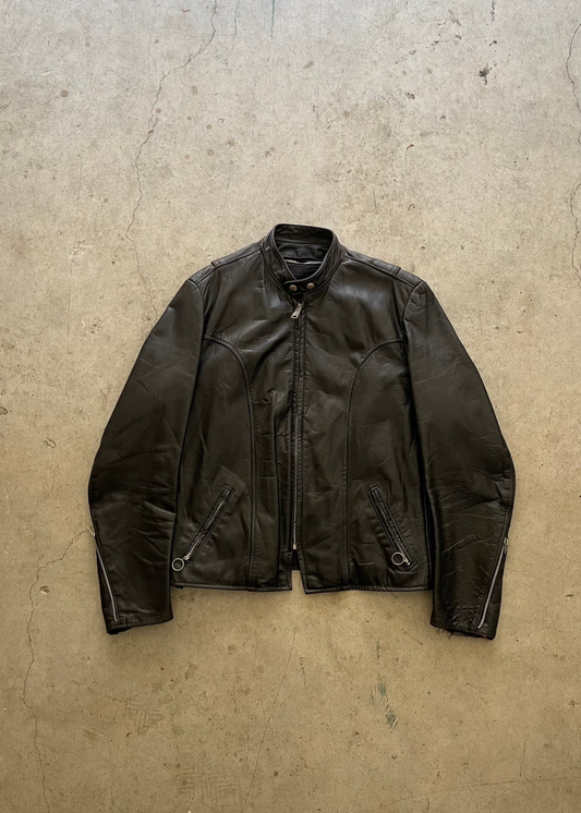 1980s MOTO LEATHER JACKET - L