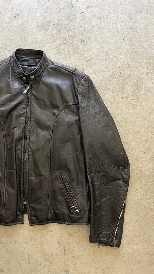 1980s MOTO LEATHER JACKET - L