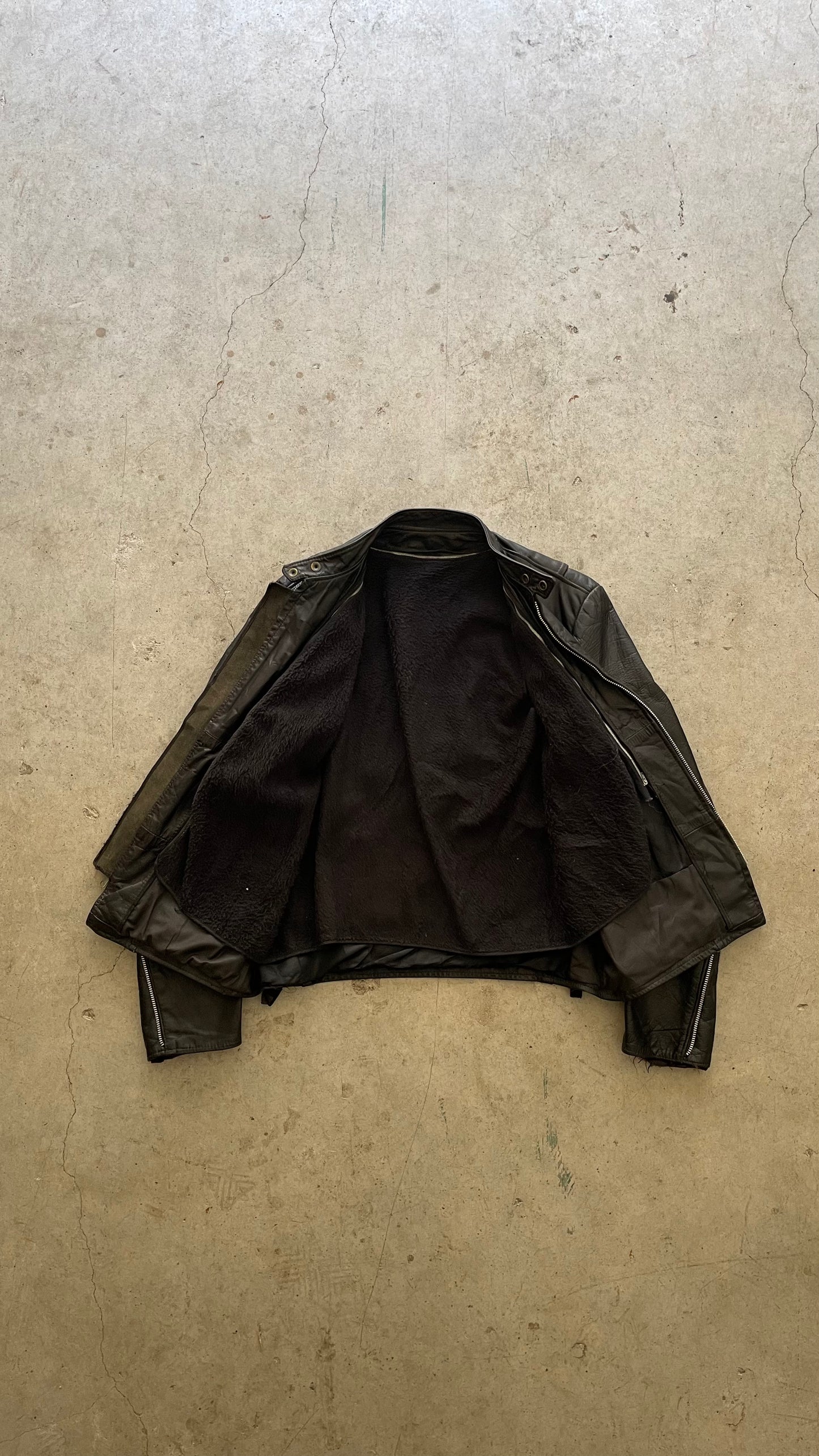 1980s MOTO LEATHER JACKET - L