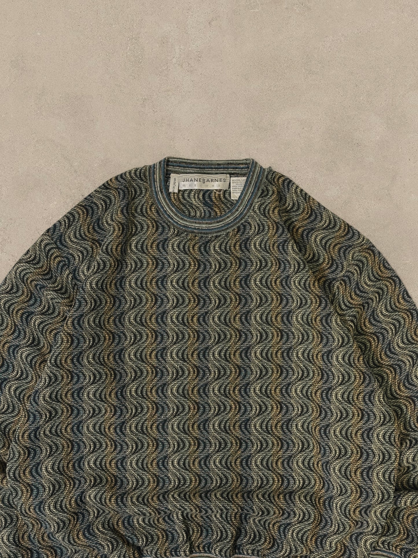 1990S - GREEN/BLUE SWEATER - M