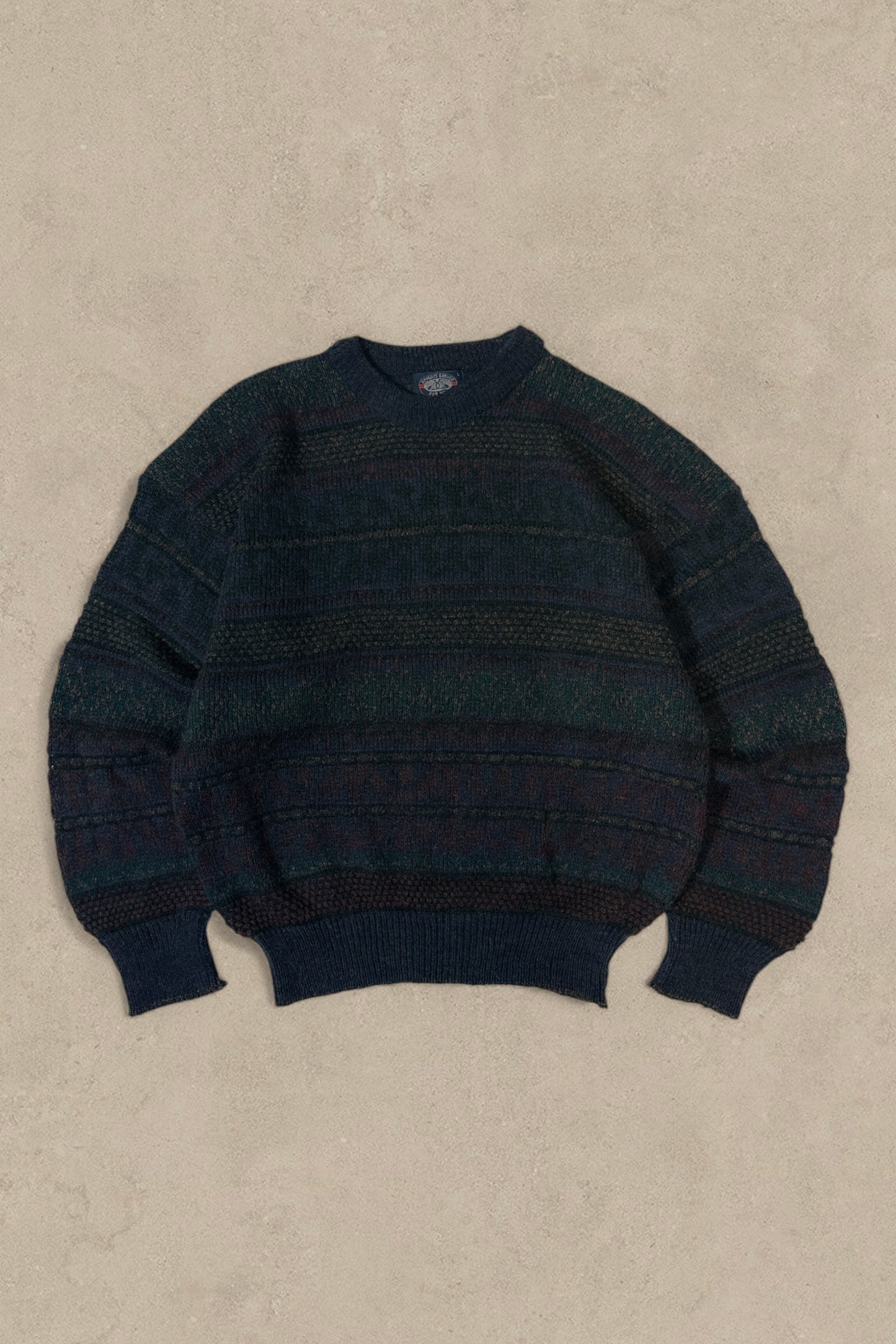 1990S - NAVY/GREEN SWEATER - L
