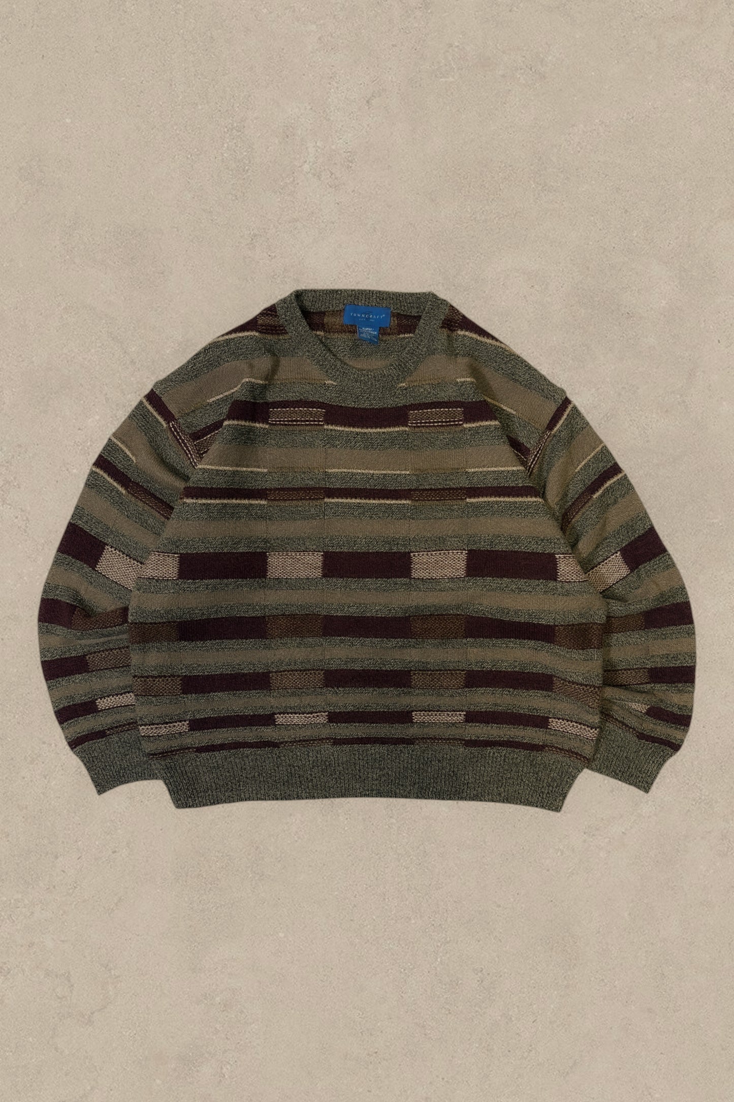 1990S - BEIGE/BROWN SWEATER - XL