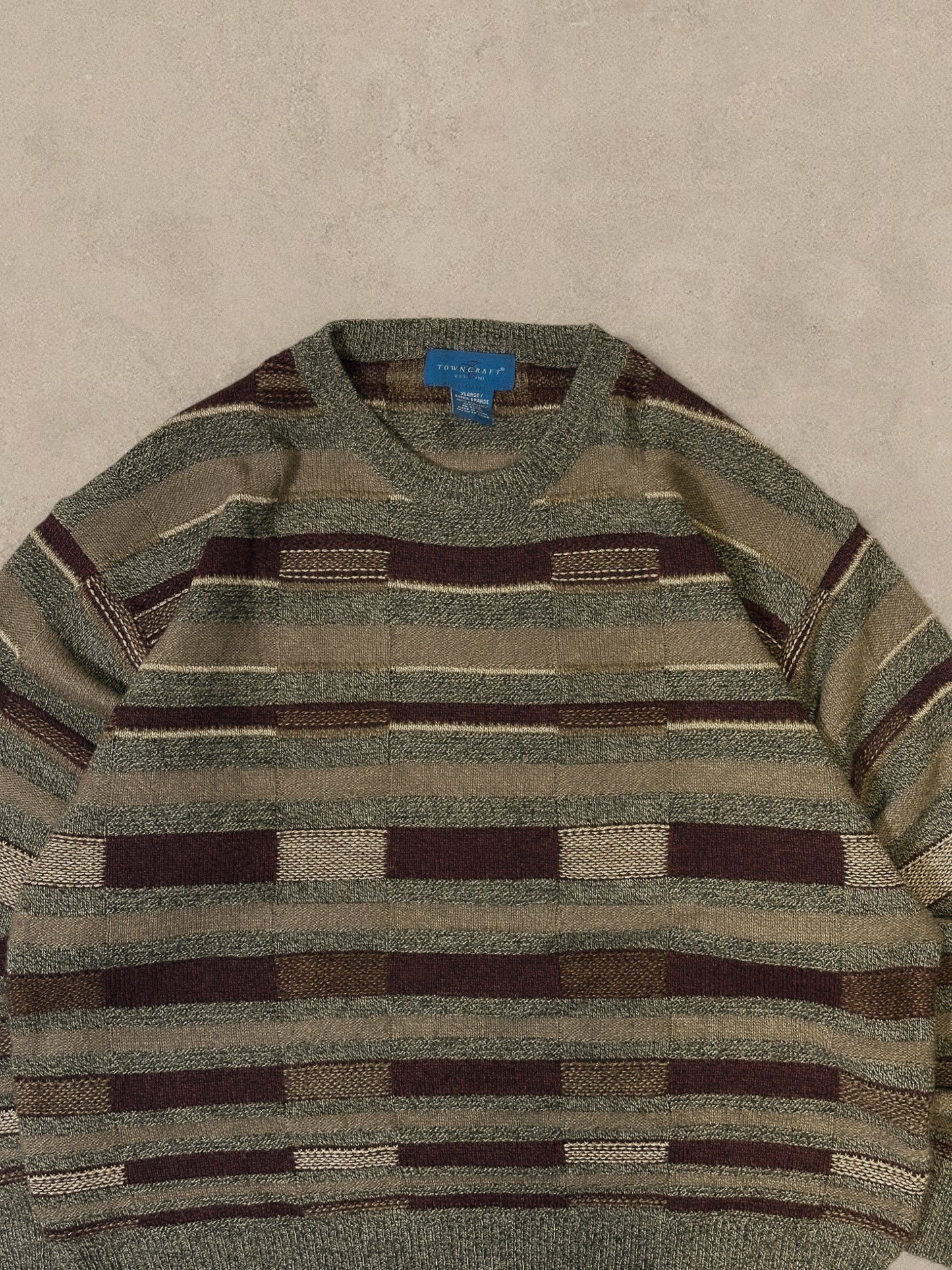 1990S - BEIGE/BROWN SWEATER - XL
