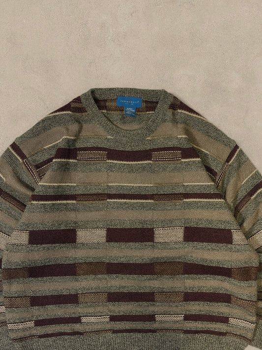 1990S - BEIGE/BROWN SWEATER - XL