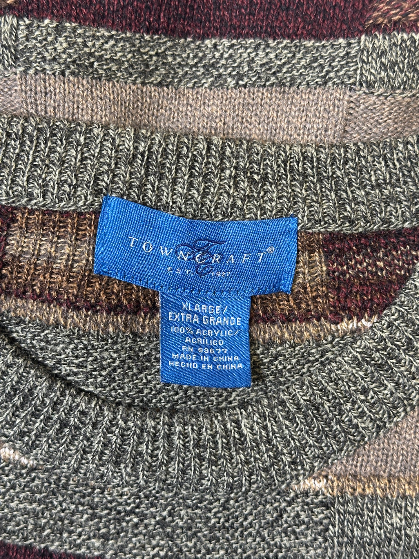 1990S - BEIGE/BROWN SWEATER - XL