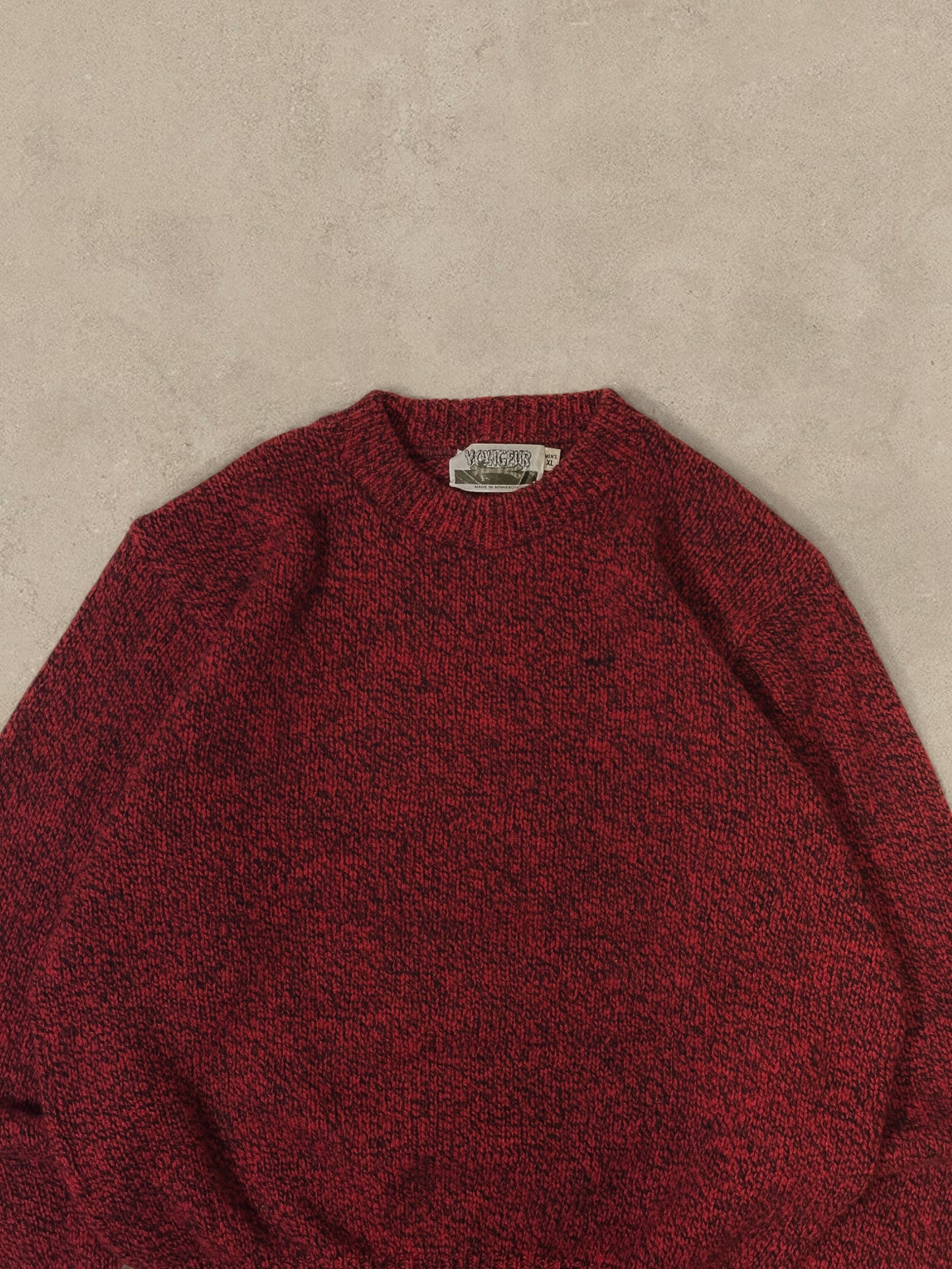 1990S - RED/BLACK SWEATER - M