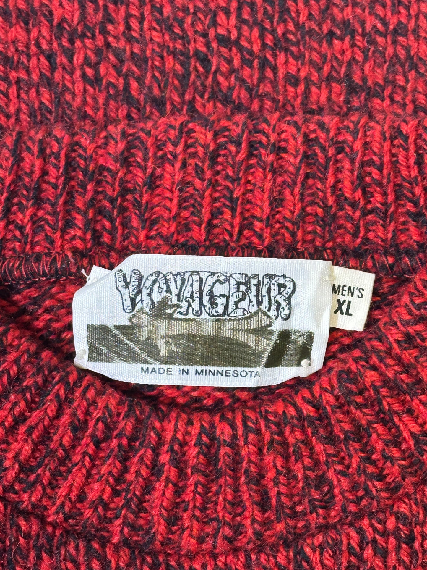 1990S - RED/BLACK SWEATER - M