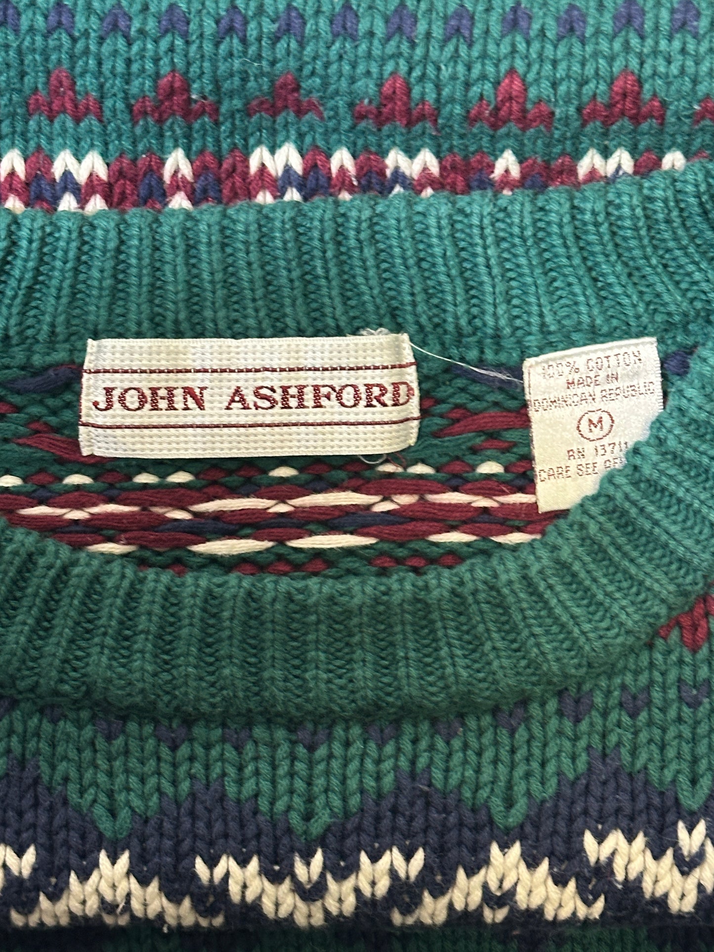 1990S GREEN/NAVY SWEATER - M
